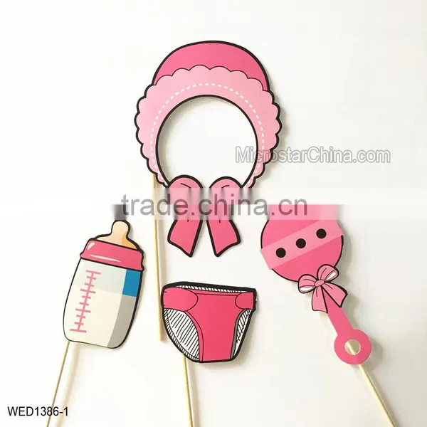 Baby Shower Girl Birthday Party Children's Day Christmas Pink Color Photo Booth Props photo-2