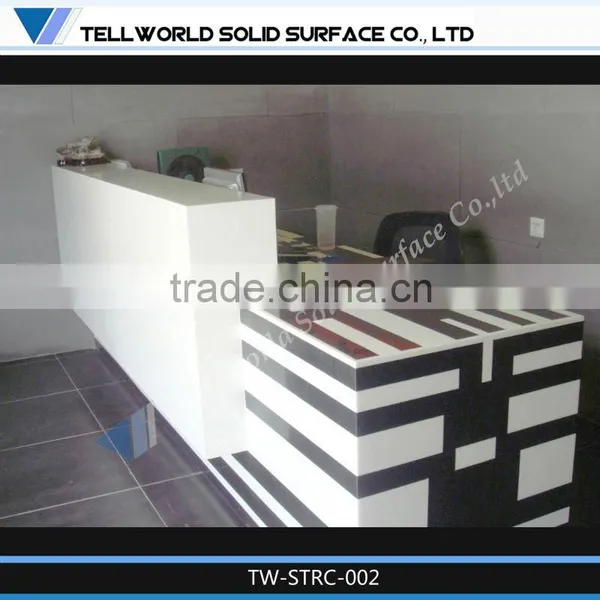 Fancy Style Office Furniture Artificial Marble Reception Counter Design photo-2