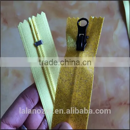NO.5 Closed End Pellet Bagging Used Sparking Yellow Zipper photo-2