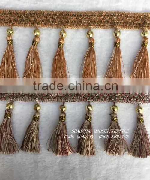 Wholesale Tassel Fringes With Two Different Colors for Home Textile Accessory photo-3