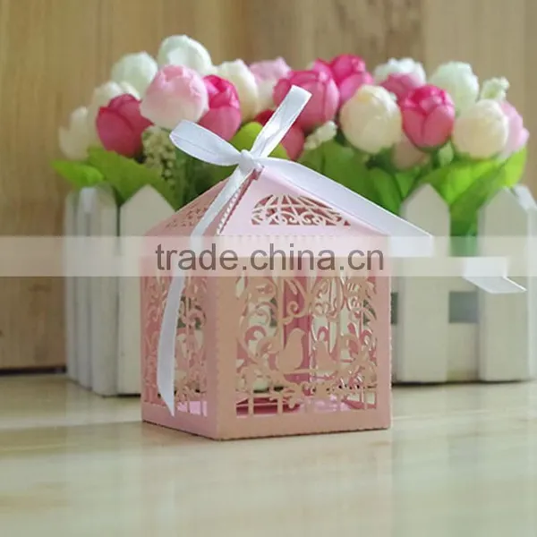 Love Heart Bird Laser Cut Party Wedding Favor Candy Gift Boxes photo-2