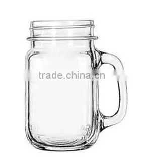 Straw Beverage Glass Jar With Handle photo-3