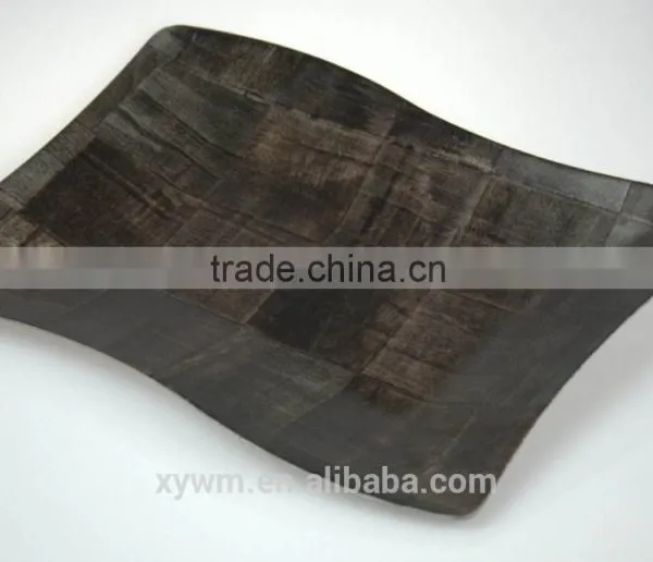 Black Woven Wooden Serving Tray and Plate photo-5