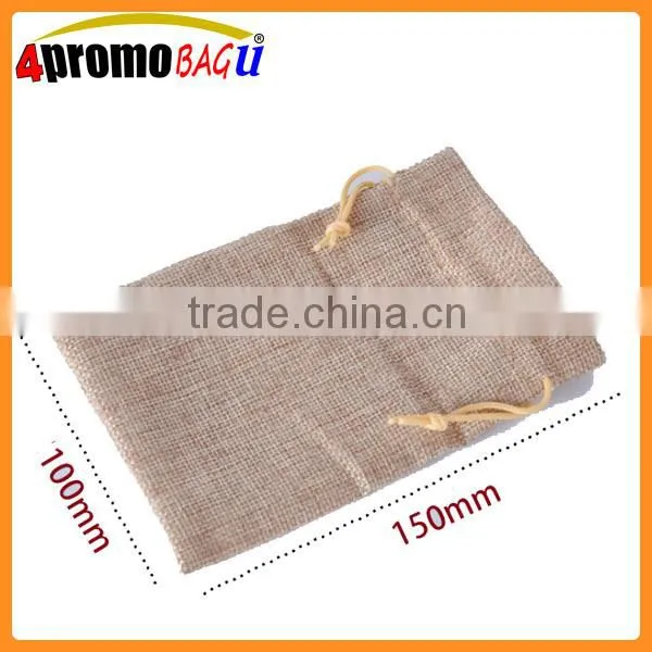 Natural Beauty Linen Packaging Bags With Logo and Drawstring photo-3