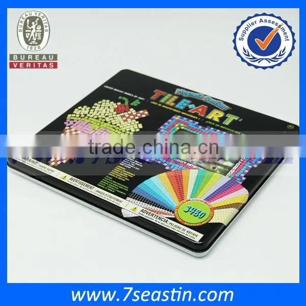 Metal Flat Jigsaw Puzzle Cards Tin Packing Box