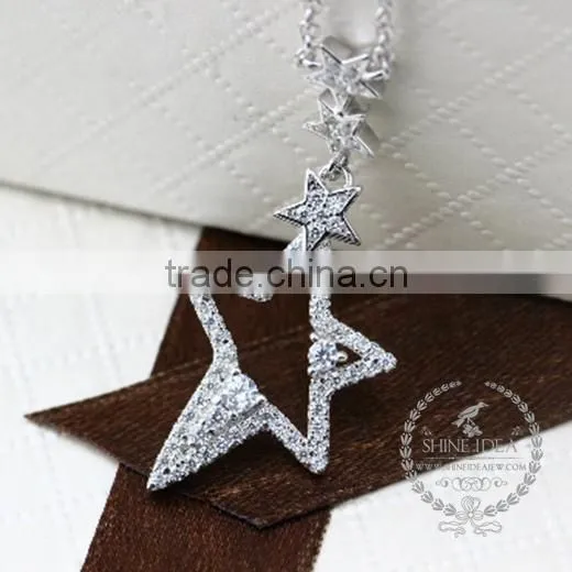 925 Sterling Silver Hollow Lucky Star Creative Pendant Necklace Fashion Women Necklace Jewelry 6360458 photo-3
