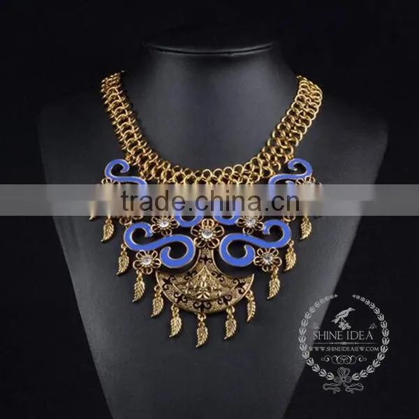 High Quality Vintage Rhinestone Chunky Statement Necklace Tin Alloy Fashion Women Pendant Necklace 6390151 photo-2