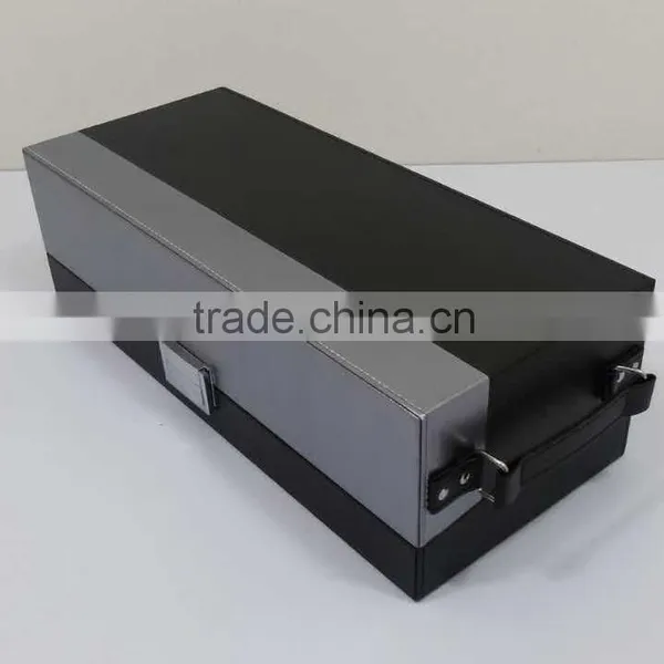 Chinese Factories Wholesale Custom High-grade PU Leather 2 Bottles of Red Wine Box, Black Gift Box photo-4