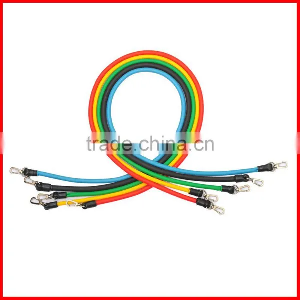 11 PCS Resistance Band Set Yoga Pilates Abs Exercise Fitness Tube Workout Bands photo-3