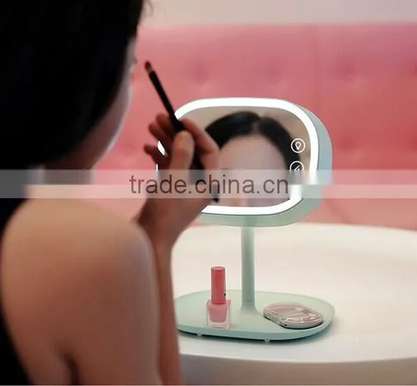Makeup Mirror Lamp Multifunction Mirror With Table Lamp Small Thing Organizer LED Makeup Mirror Lamp For Sale photo-3