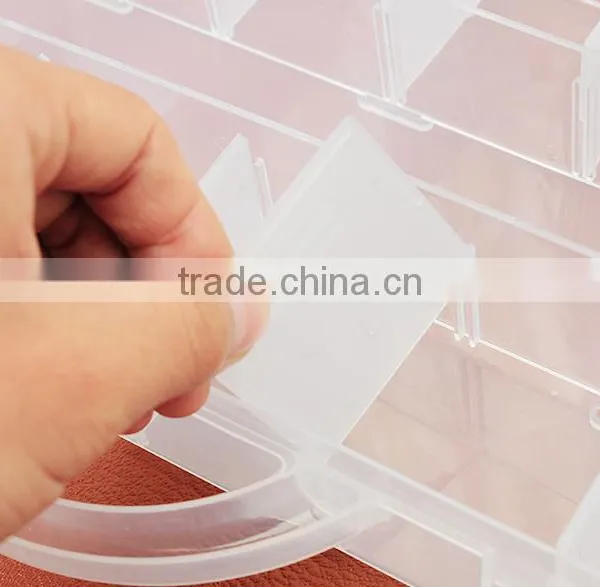 Rectangle Adjustable 13 Lattices Tranparent With Cover Jewellery Box photo-5
