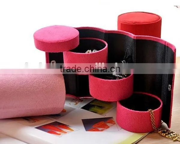 Hot Sale 3-layer Jewelry Box / Colorful Folding Jewelry Storage /High Quality Travel Jewelry Organizer photo-6