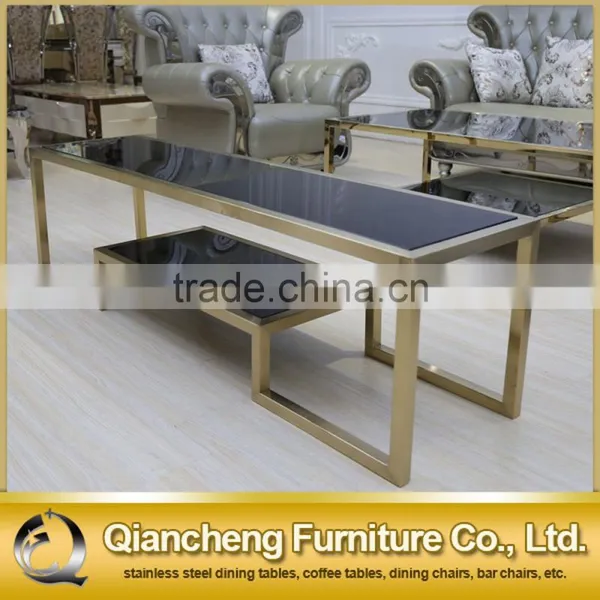 Eurpean Style Stainless Steel Golden Glass tv Stand photo-5