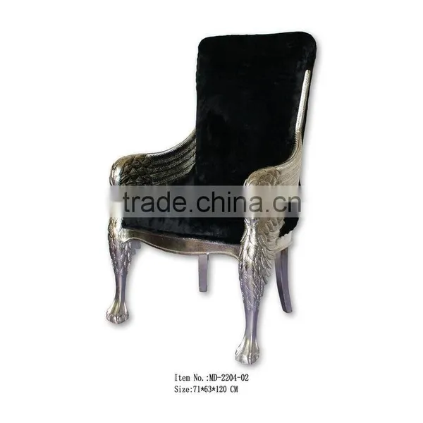 MD-2204-04 Antique Reproduction Chair With Black Velvet photo-3
