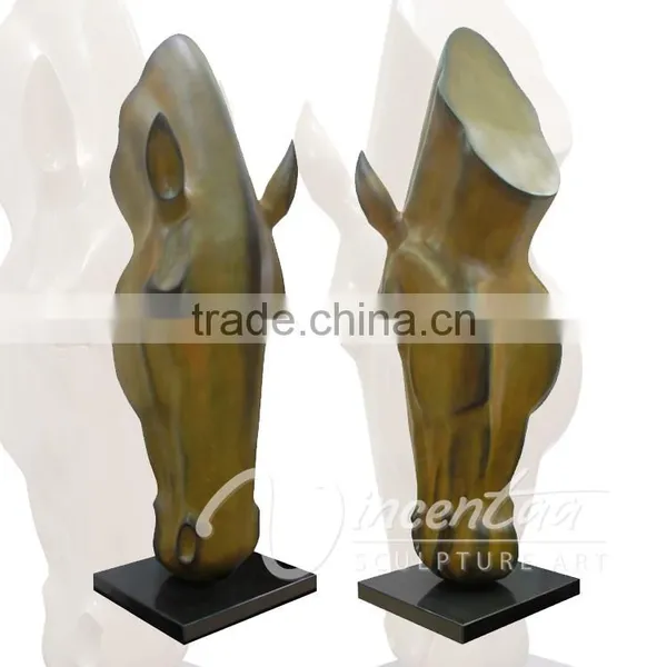 Art Deco Riproduzioni High Quality Fiberglass Head Horse Statue for Sale photo-4