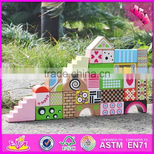 2017 New Design 28 Pieces Educational Kids Wooden Toy Building Blocks W13A120 photo-4