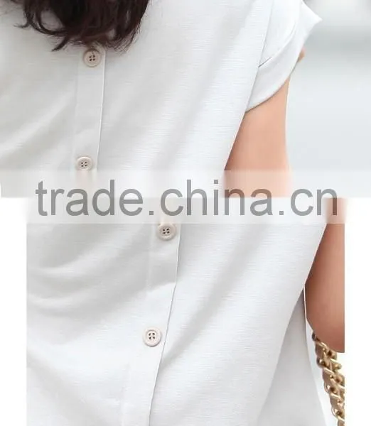 2015 New Fashion Female Cotton T-shirt V-neck T Shirt Women Clothes Summer t Shirts for Women photo-3