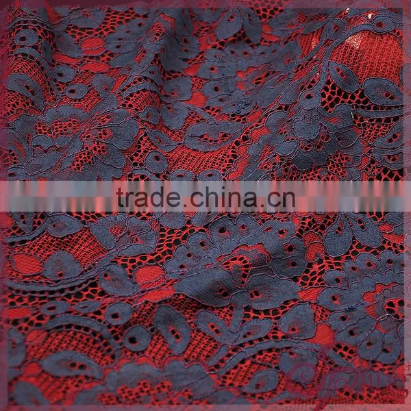 2 Colors Colorful Floral Warp Knitting Lace,jacquard Cotton Nylon Cord Lace Fabric for Dress