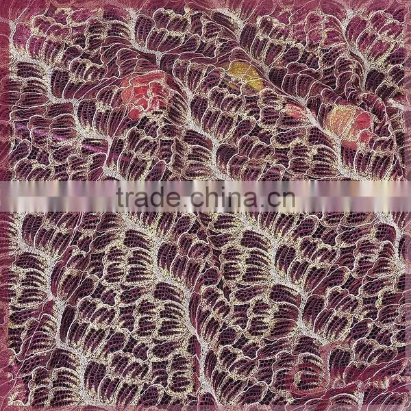 Pink/blue Metallic Tricot Knitting Wholesale African Fancy Lace Fabric for Dress/ Tops