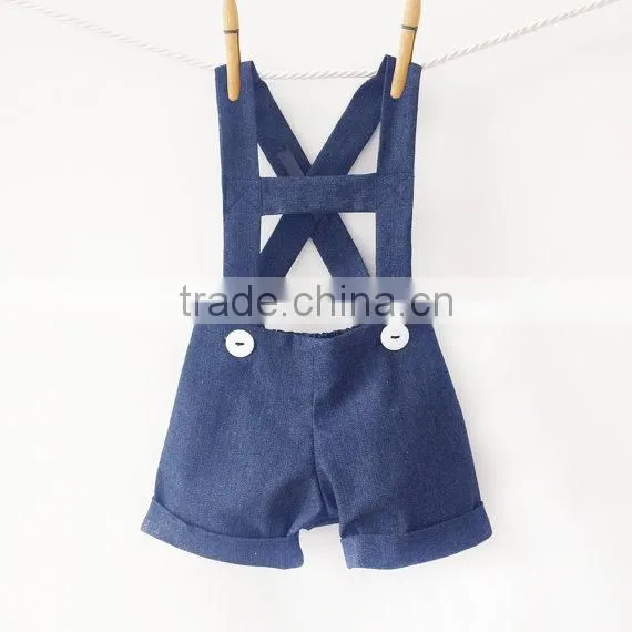 Fashion Little Baby Boy Clothes Set With Navy Shortall photo-4
