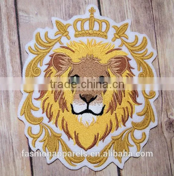 Custom High Quality Embroidered Lion Patch for Clothes Embroidery Patch Made in China Choose Size/color photo-3