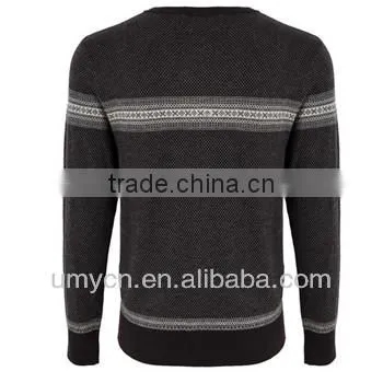 2014 Hot Sale Jacquard Ribbed Wool Blended Men's Pullover Sweater photo-2