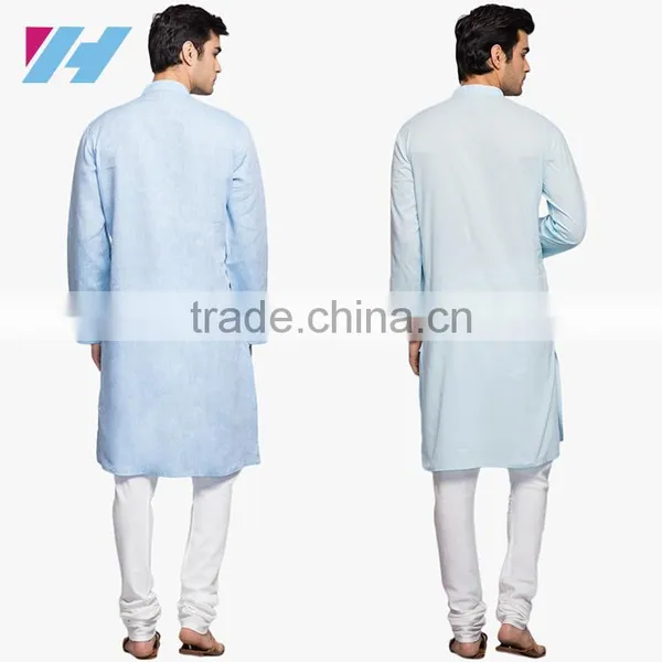 Men's Clothing Long Sleeve Knee Length Regular Fit Kurta Designs photo-2