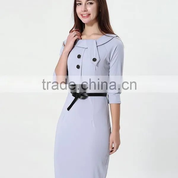 Yihao Trade Assurance New Women Casual Dress Elegant Party Vintage Polka Solid Work Clothing Ladies Office Wear Dresses Dress photo-3
