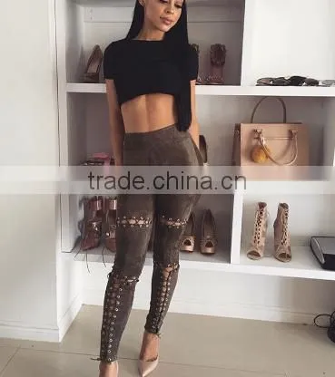 Runwaylover 43 Drop Shipping Sexy Tie Suede Pant photo-3