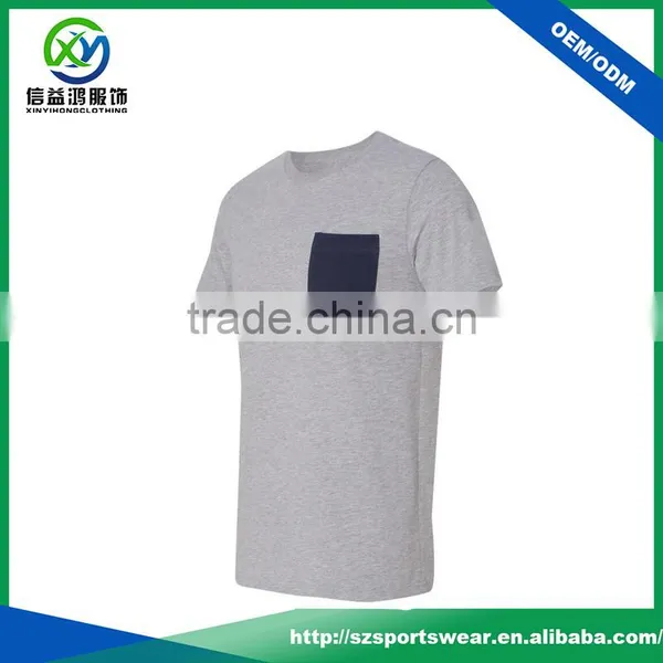High Quality Cotton O-neck Sport Men t Shirts With Pocket photo-2