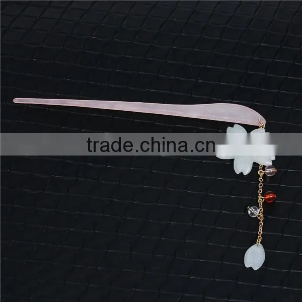 New Fashion Pink White & Red Flower 13.8cm Resin Wedding Hairpins photo-3