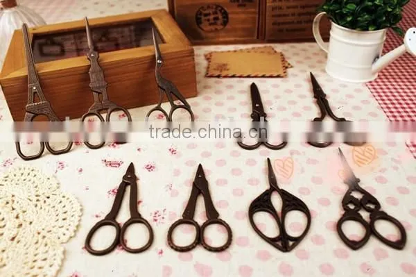 Antique Zakka Bronze Scissor Vintage Eiffel Design Scissor Lace Scissor photo-6