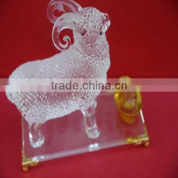 Personalized Etched Crystal Zodiac Sheep for New Year Decoration photo-2