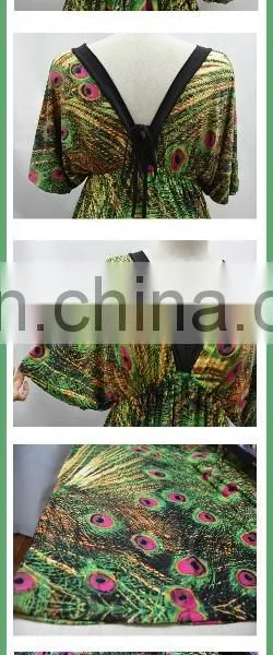 6029# Latest Fashion 2017 Peacock Fat Ladies Floral Printed Summer Casual Maxi Bohemian Maternity Dress Plus Size Women Clothing photo-5