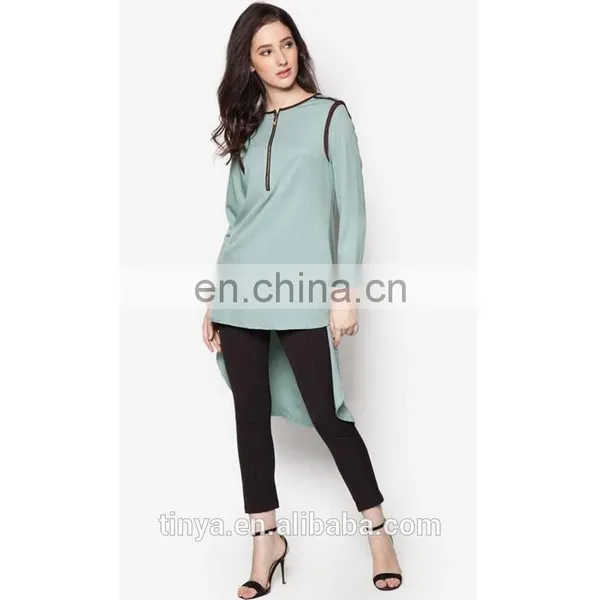 New Model Islamic Abaya Muslim Tunic Dress Tops Long Sleeve Islamic Ladies Blouse photo-4