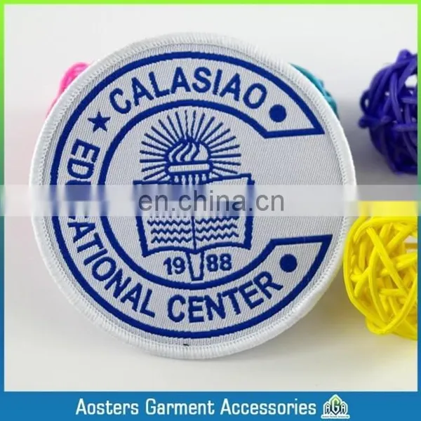 Die-cut Shape Beatiful White Background School Woven Badge Customized Cheap Woven Badge for Kids Personal Woven Badge for Cloth photo-6