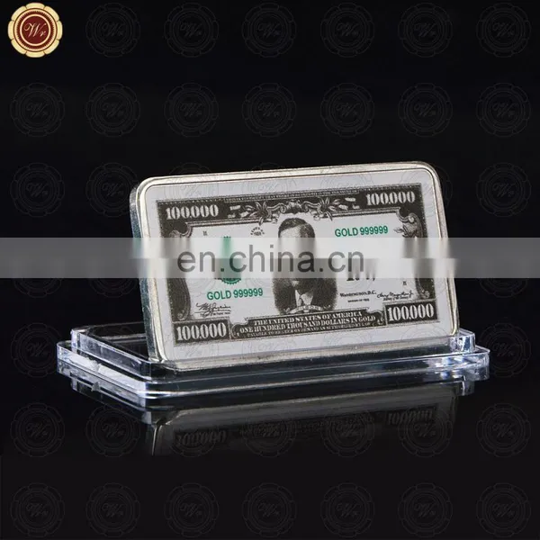 WR Home Accessory 100 Thousand Silver Bar American 100000 Bill Note Style Art Ornament for Gifts photo-3