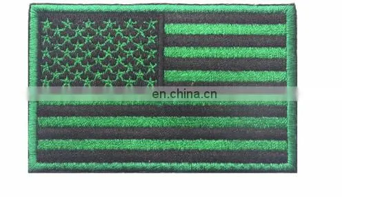 USA National Flag Embroidery Badge /Wholesale Country Merrow Stitch Hig Embroidery Patch Velcr on Backing for Clothes, Hat Bag, photo-3