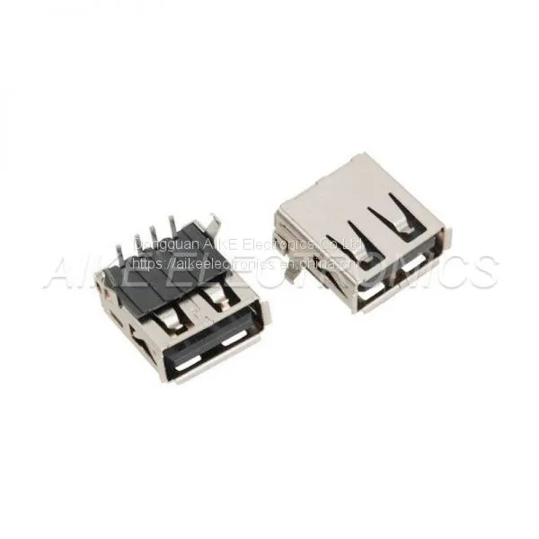 Стандартный USB 2.0, разъем типа A, женский, под прямым углом, тип DIP