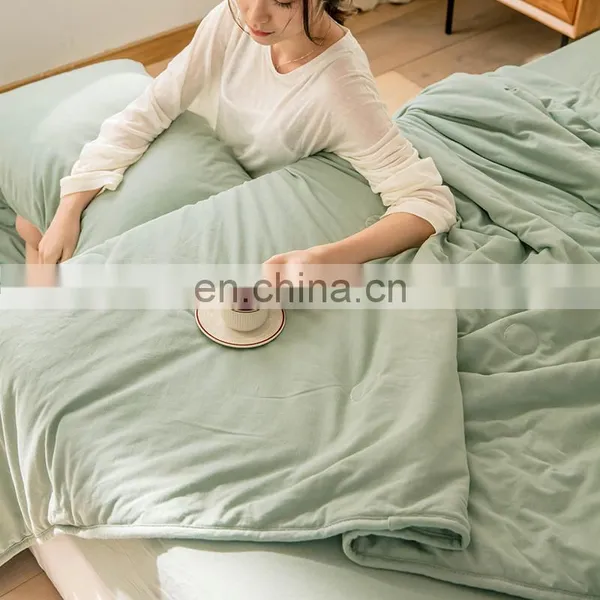 Wholesale Comforter Folded Soft 100% Cotton Knitted Lightweight Coverlet For All Season Quilt photo-4