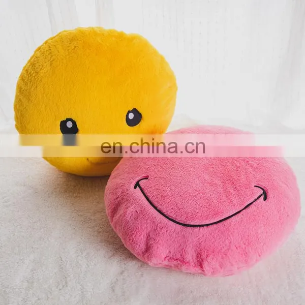 Smiley Face Emoticon Expression Emoji Stuffed Plush Pillow Toys Soft Touch Hug Emotion Yellow Round Large Pillow 19.6" photo-4