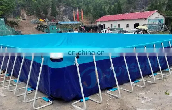 Large Above Ground Steel Metal Frame Swimming Pool Inflatable Water Slide Park Pool 10m 20m 50m photo-4