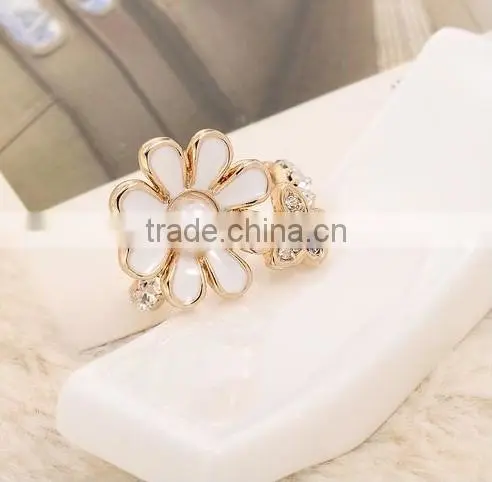Hot Trend Jewelry 2015 Pave Crystal Latest Fashion Gold Two Finger Rings Jewelry photo-3