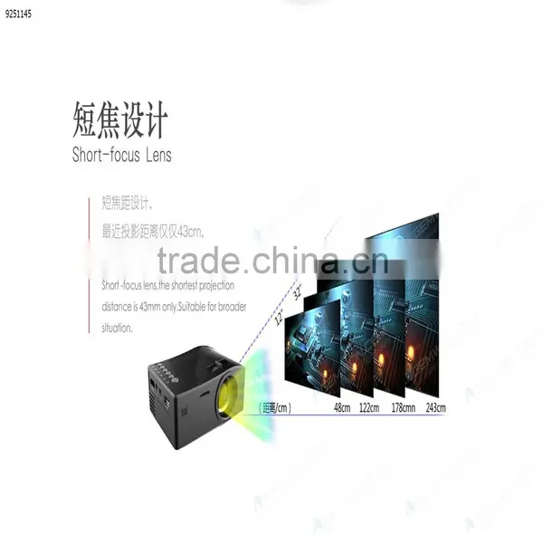 Black 2015 UNIC UC18 Mini Projector With HDMI TF Card USB CVBS LED Proyector for Home Theater Cinema Pico photo-5