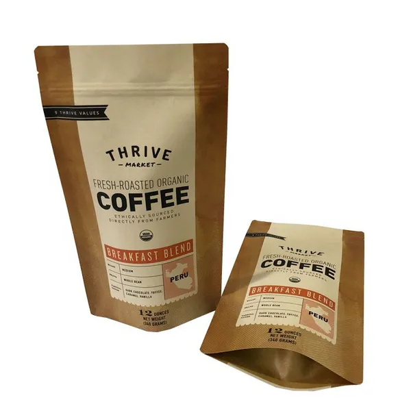 High Quality Stand up Zipper Kraft Paper Plastic Turmeric Cinnamon Powder Packaging Bag photo-4