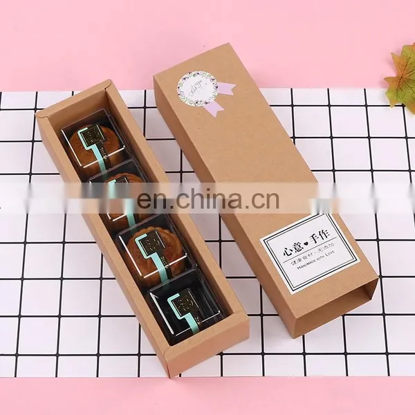 Drawer Kraft Paper Cookie Box Macaron Dessert Packaging Candy Snacks Eco-friendly Packing Boxes for Cake