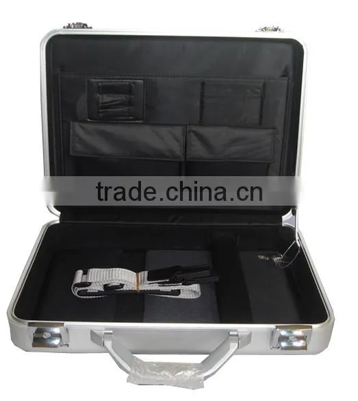 Molded Silver Aluminum Laptop Case With Interior Compartment, Silver Multiple Laptop Carrying Case,locking Aluminum Carry Case photo-3