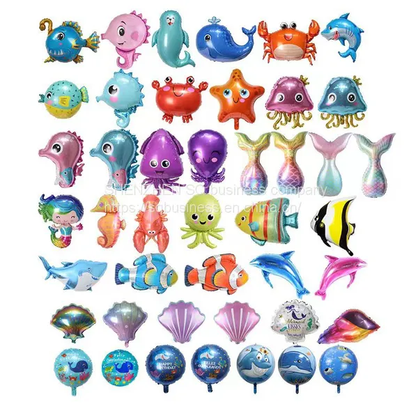 Foil Balloon for Kids Toy Mini Size Marine Animals Balloon Fish Marine Life Animal Gift Birthday Party Decoration Single Unisex