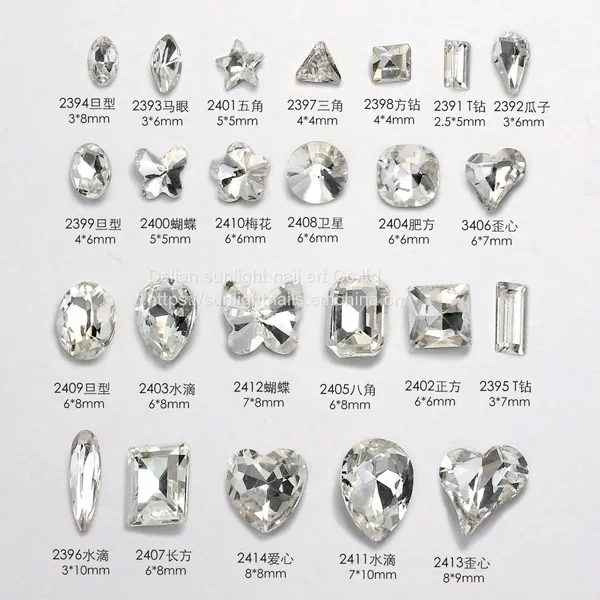 Wholesale 12 Grid Box High Silver Nail Polish Flat Bottom Rhinestone Jewelry in Nail Jewelry Factory, Transparent AB Color Diamond Flame Diamond photo-5