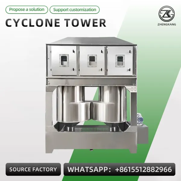Industrial Cyclone Tower Waste Gas Treatment Equipment PP Cyclone Spray Tower for Printing and Painting photo-3